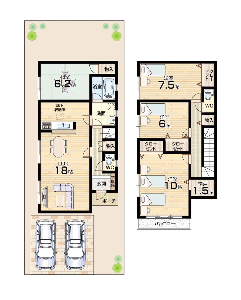 Floor plan. 16 million yen, 4LDK + S (storeroom), Land area 183.96 sq m , Building area 109.35 sq m