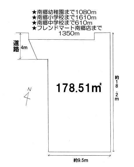 Compartment figure. Land price 6.5 million yen, Land area 178.51 sq m