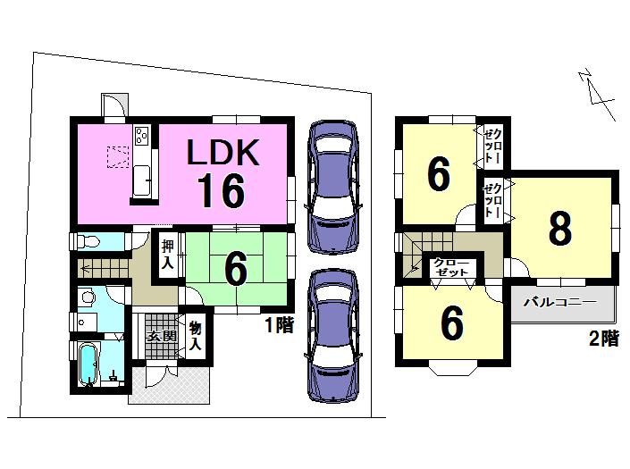 Floor plan. 21,800,000 yen, 4LDK, Land area 124.67 sq m , Building area 99.37 sq m floor plan