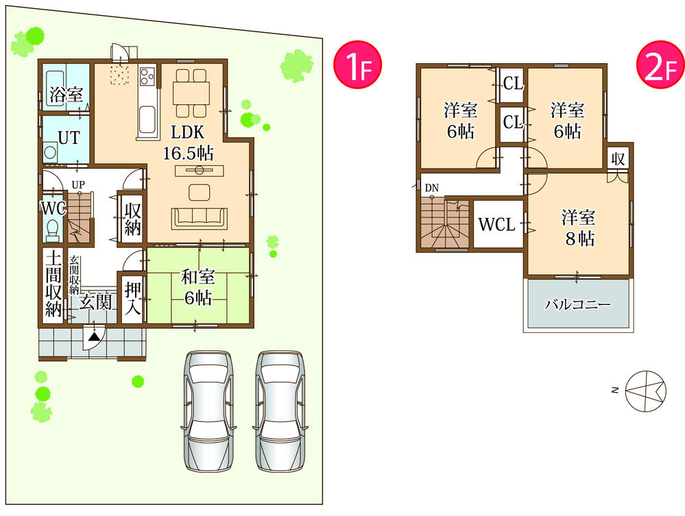 Floor plan. (No. 2 destination model plan), Price 29,551,000 yen, 4LDK, Land area 180 sq m , Building area 110.96 sq m
