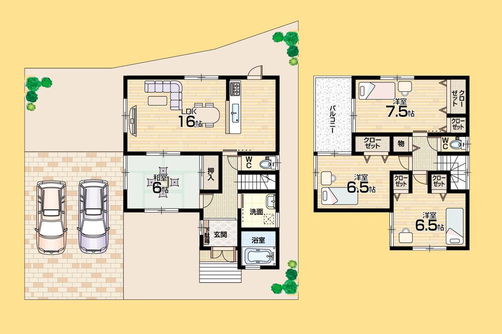 Floor plan. (No. 1 point), Price 13.8 million yen, 4LDK, Land area 157.56 sq m , Building area 98.82 sq m