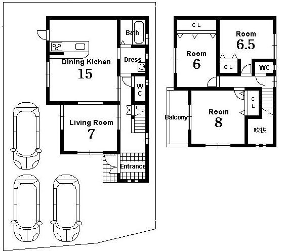 Floor plan. Price 22,800,000 yen, 4LDK, Land area 140 sq m , Building area 101.85 sq m
