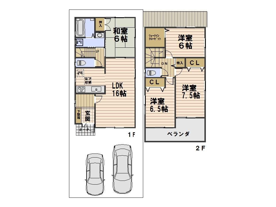 Floor plan. 25,800,000 yen, 4LDK, Land area 111.4 sq m , Building area 98.82 sq m