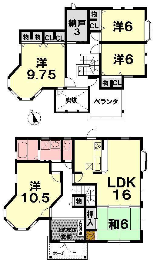 Floor plan. 15.8 million yen, 5LDK+S, Land area 179.93 sq m , Building area 137.46 sq m