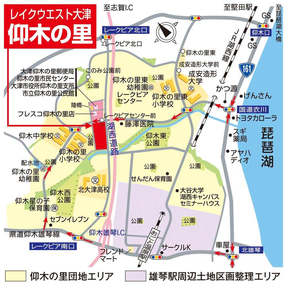 Local guide map. It does keep the aim of Oginosato elementary school than than or Kosai road Ogoto IC National Highway 161 Highway.