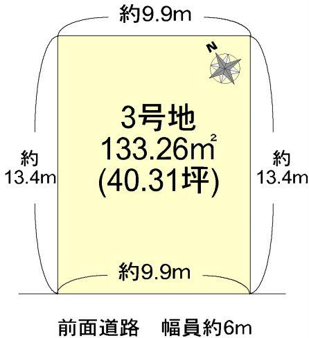 Compartment figure. Land price 13.5 million yen, Land area 133.26 sq m