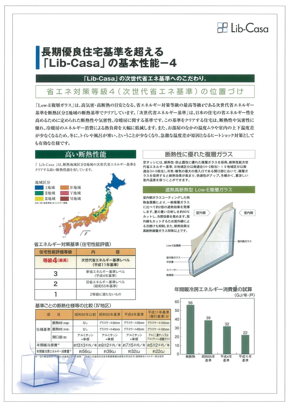 Construction ・ Construction method ・ specification. Glass with high thermal insulation performance, Using, for example, heat-insulating material, Get the energy-saving measures grade 4. cold, Warm air is difficult environment to escape.