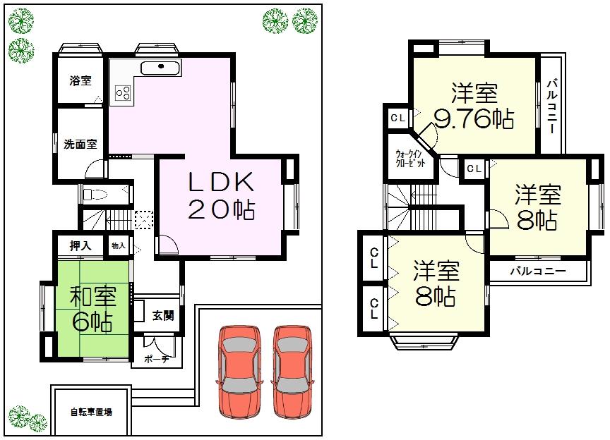 Floor plan. 27.5 million yen, 4LDK, Land area 170.54 sq m , Building area 117.85 sq m