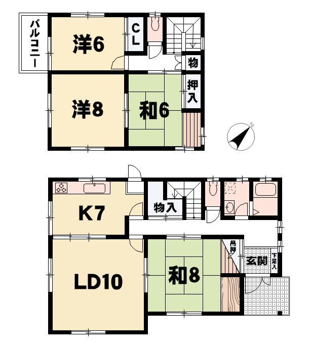 Floor plan. 22,800,000 yen, 4LDK, Land area 179.9 sq m , Building area 119.96 sq m