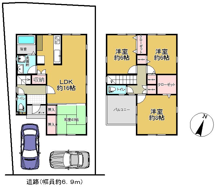 Floor plan. 29,980,000 yen, 4LDK, Land area 123.67 sq m , Building area 99.36 sq m