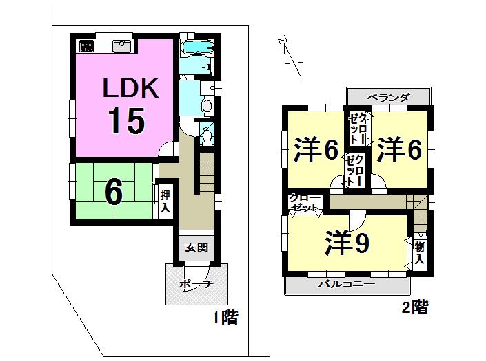 Floor plan. 18,800,000 yen, 4LDK, Land area 109.59 sq m , Building area 99.63 sq m