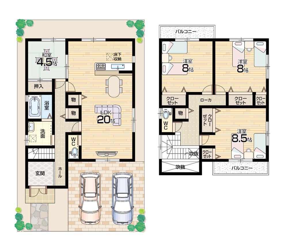 Floor plan. (No. 3 locations), Price 21.1 million yen, 4LDK, Land area 149.54 sq m , Building area 120.69 sq m