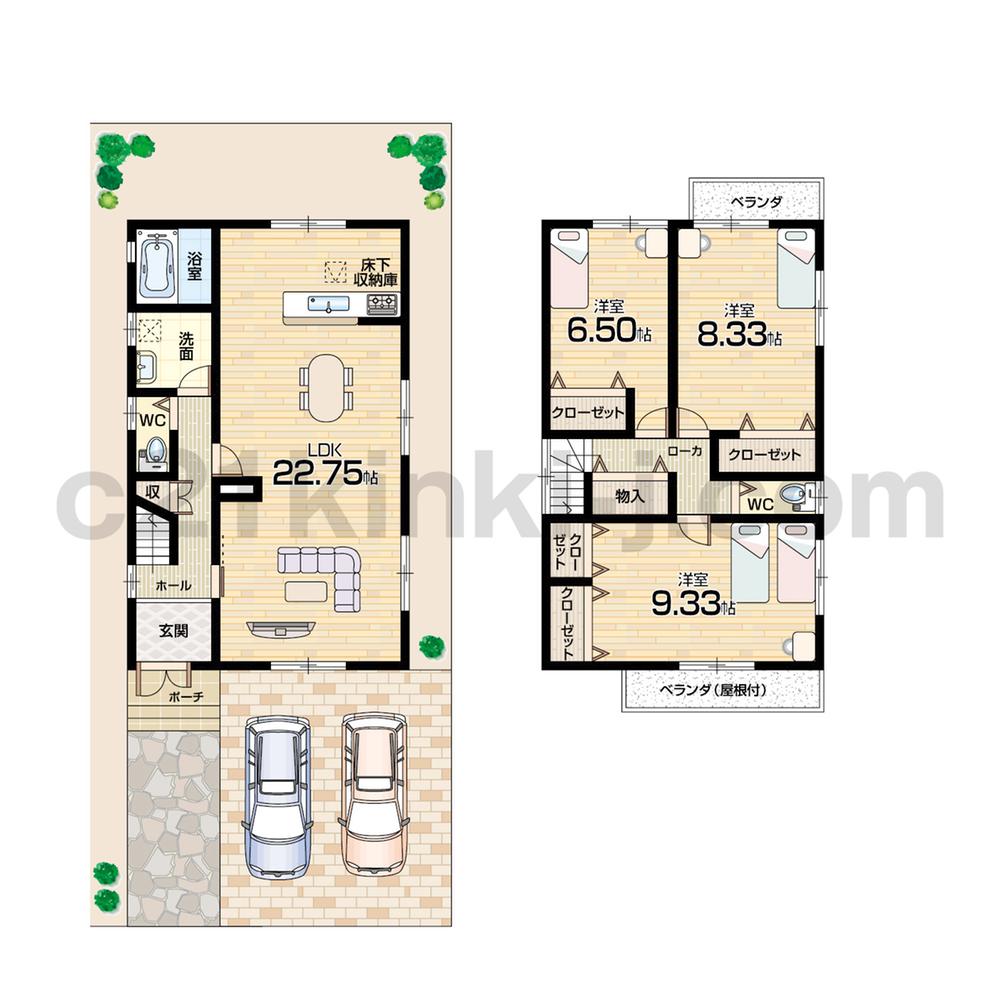 Floor plan. (No. 5 locations), Price 19,800,000 yen, 3LDK, Land area 135.01 sq m , Building area 107.74 sq m