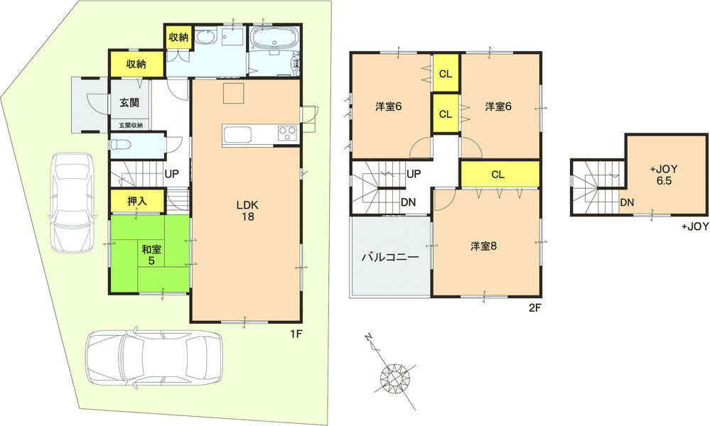 Floor plan. (Bird Town Karasaki No. 26 locations), Price 25,830,000 yen, 4LDK, Land area 134.86 sq m , Building area 104.33 sq m