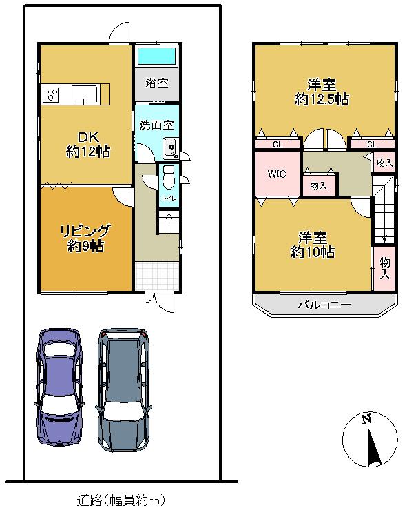 Floor plan. 24.5 million yen, 2LDK, Land area 127.41 sq m , Building area 108.42 sq m