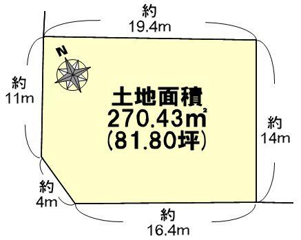 Compartment figure. Land price 18,800,000 yen, Land area 270.43 sq m