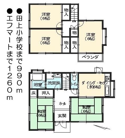 Floor plan. 7.9 million yen, 5DK, Land area 140.26 sq m , Building area 89.42 sq m