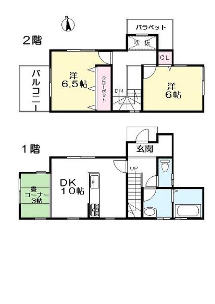 Floor plan. 15.8 million yen, 2LDK, Land area 70.45 sq m , Building area 69.13 sq m
