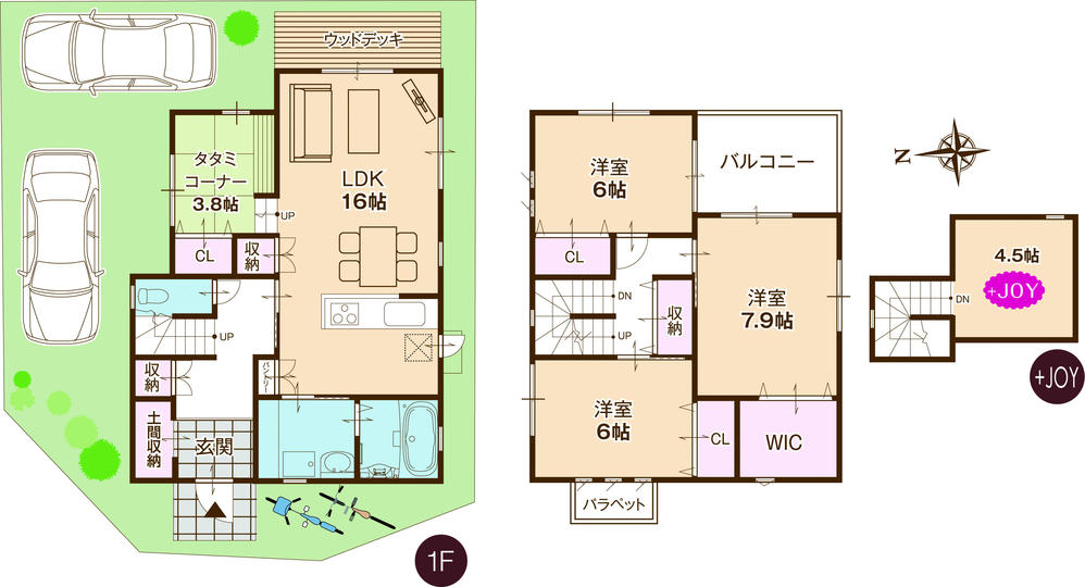 Building plan example (floor plan). Building plan example (No. 12 land reference plan) 3LDK, Land price 15,148,000 yen, Land area 123.57 sq m , Building price 14.7 million yen, Building area 104.54 sq m