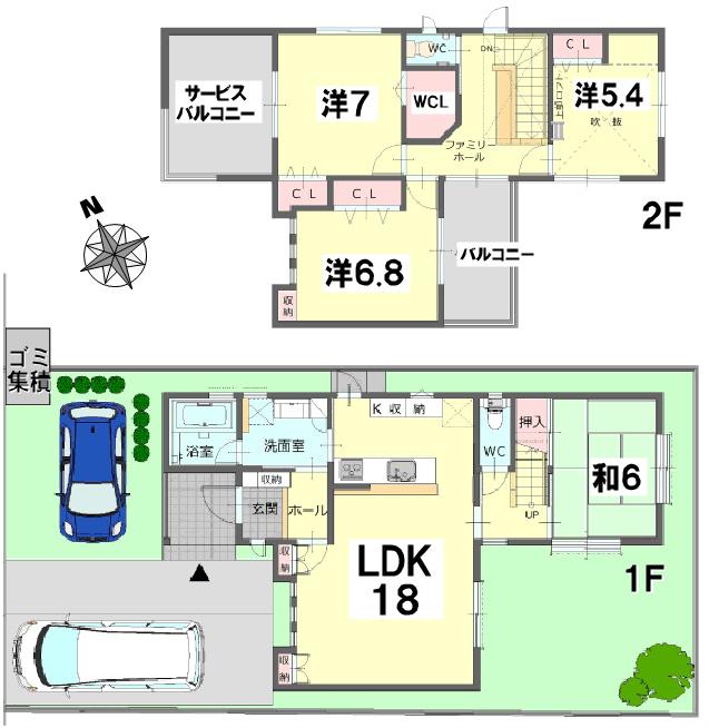 Floor plan. 35,800,000 yen, 4LDK, Land area 149.81 sq m , Building area 107.64 sq m