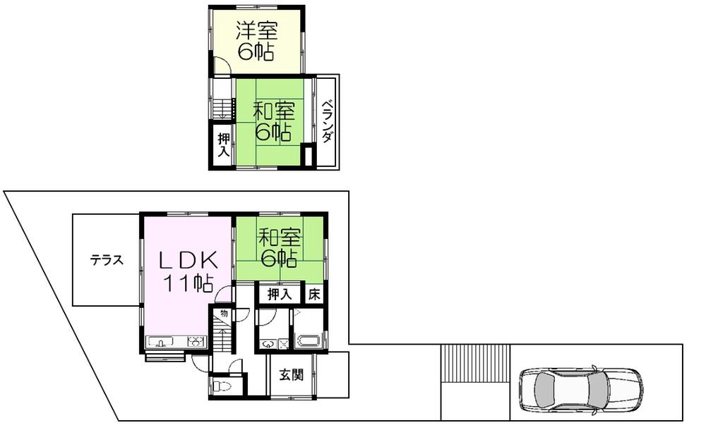 Floor plan. 12.5 million yen, 3LDK, Land area 144.46 sq m , Building area 70.02 sq m