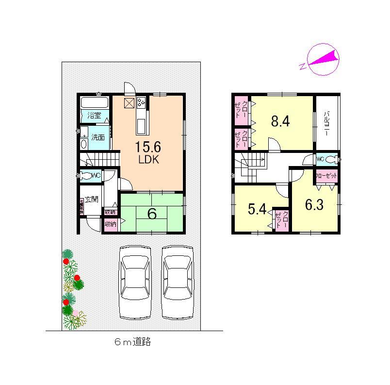 Floor plan. 22,900,000 yen, 4LDK, Land area 126.15 sq m , Building area 104 sq m 4LDK