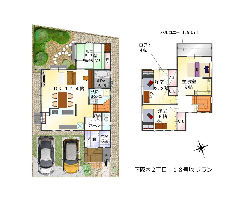 Floor plan. (No. 18 locations), Price 26,148,000 yen, 4LDK, Land area 137.29 sq m , Building area 107.6 sq m