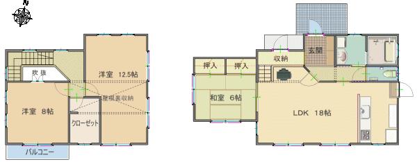 Floor plan. 14.8 million yen, 3LDK + S (storeroom), Land area 230.52 sq m , Building area 108.68 sq m