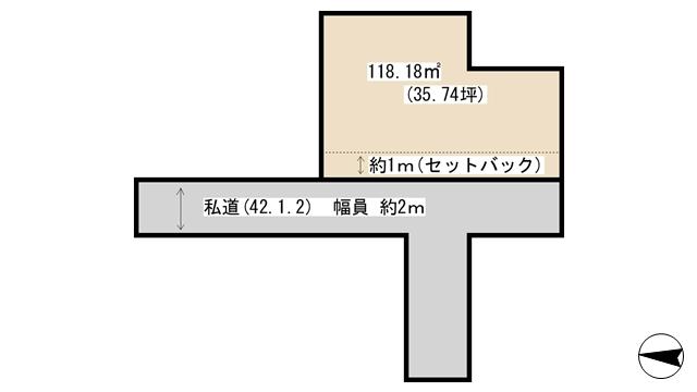Compartment figure. Land price 4.2 million yen, Land area 118.18 sq m