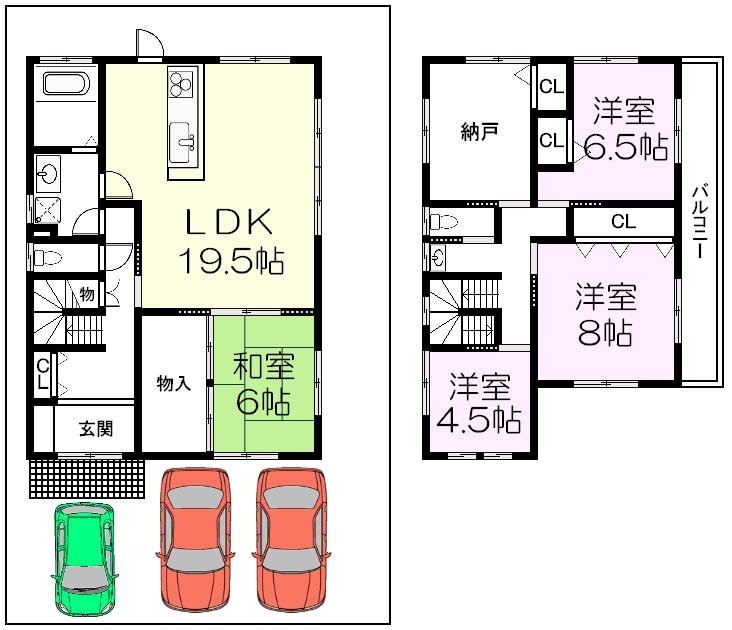 Floor plan. 30.5 million yen, 4LDK + S (storeroom), Land area 155.88 sq m , Building area 130 sq m