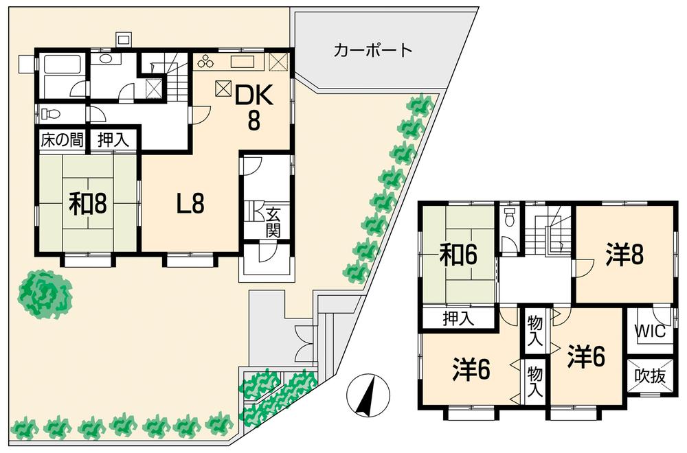 Floor plan. 12.8 million yen, 5LDK, Land area 219.41 sq m , Building area 134.31 sq m