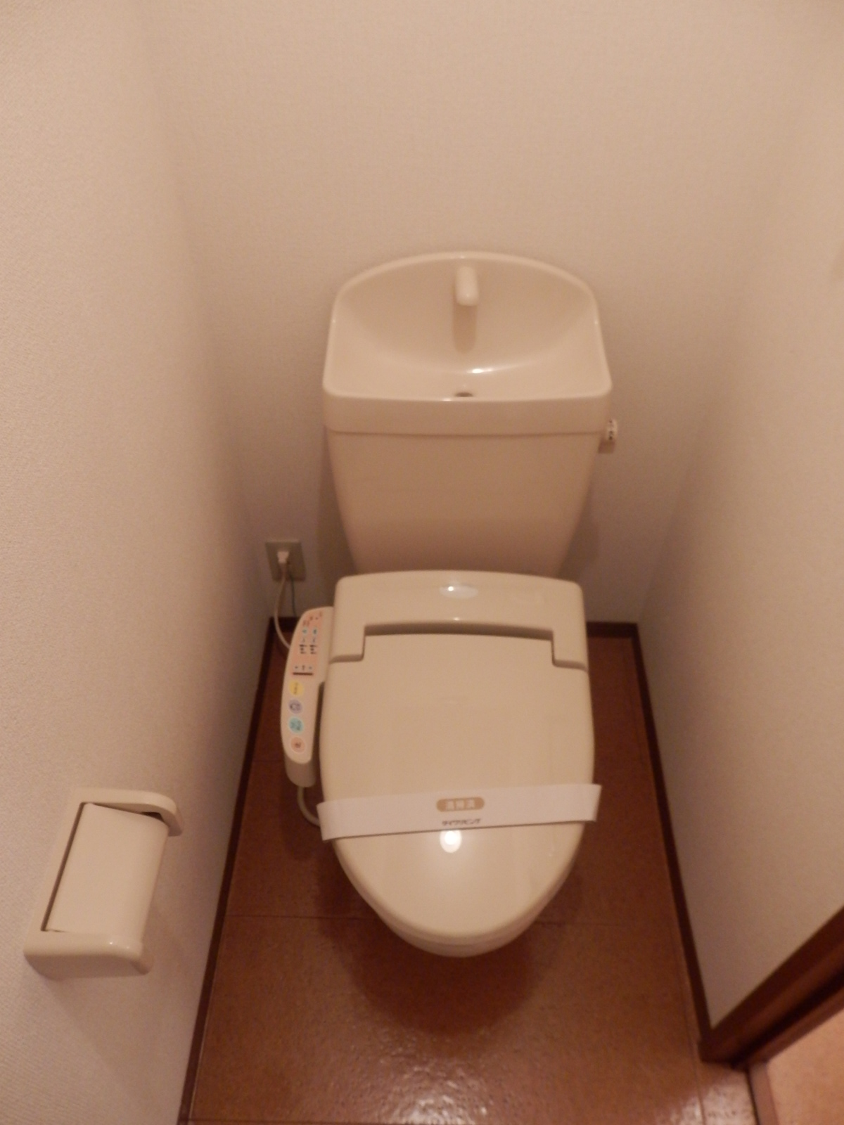 Toilet. It is with warm water washing heating toilet seat