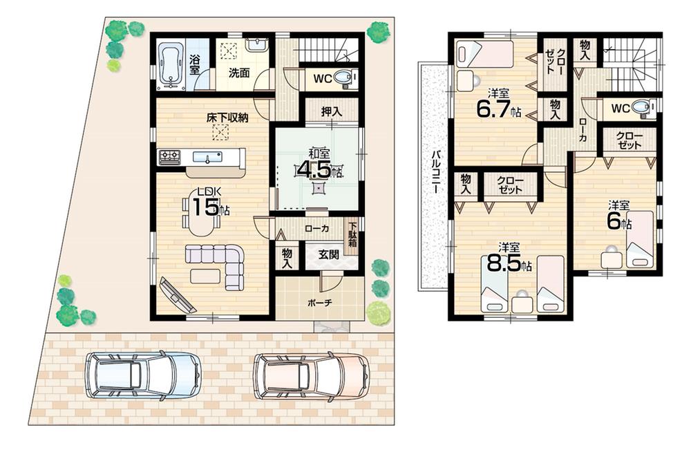 Floor plan. 19,800,000 yen, 4LDK, Land area 147.02 sq m , Building area 99.63 sq m