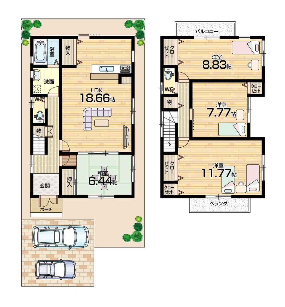 Floor plan. (No. 4 locations), Price 22,800,000 yen, 4LDK, Land area 125.33 sq m , Building area 120.33 sq m