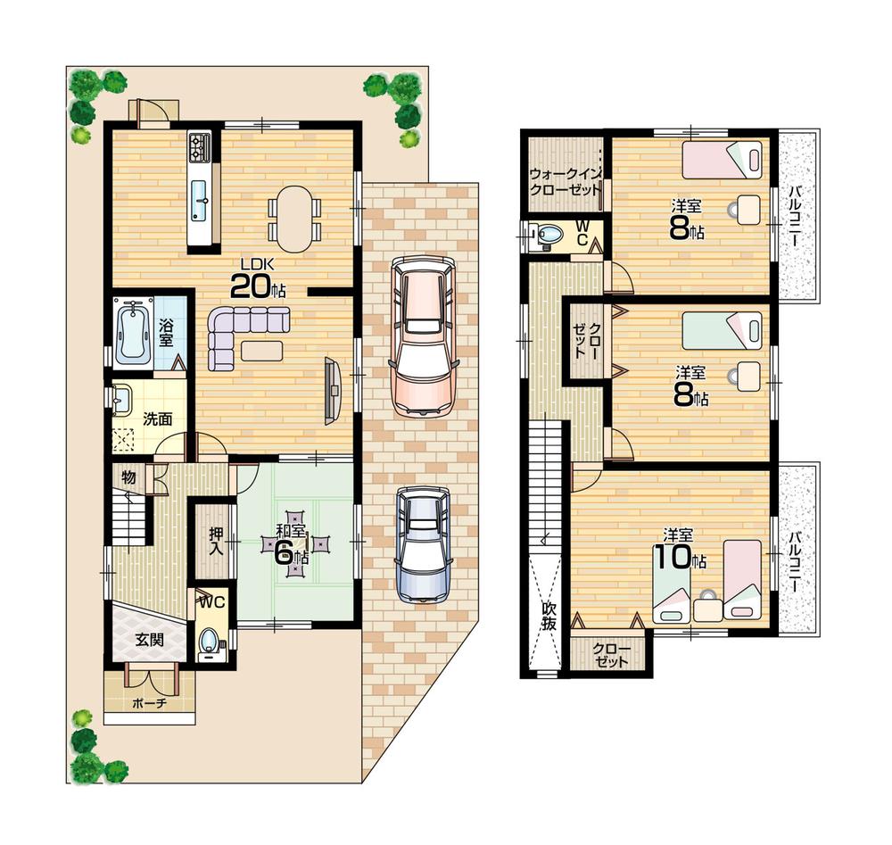 Floor plan. (No. 6 locations), Price 26,300,000 yen, 4LDK, Land area 125.33 sq m , Building area 119.07 sq m