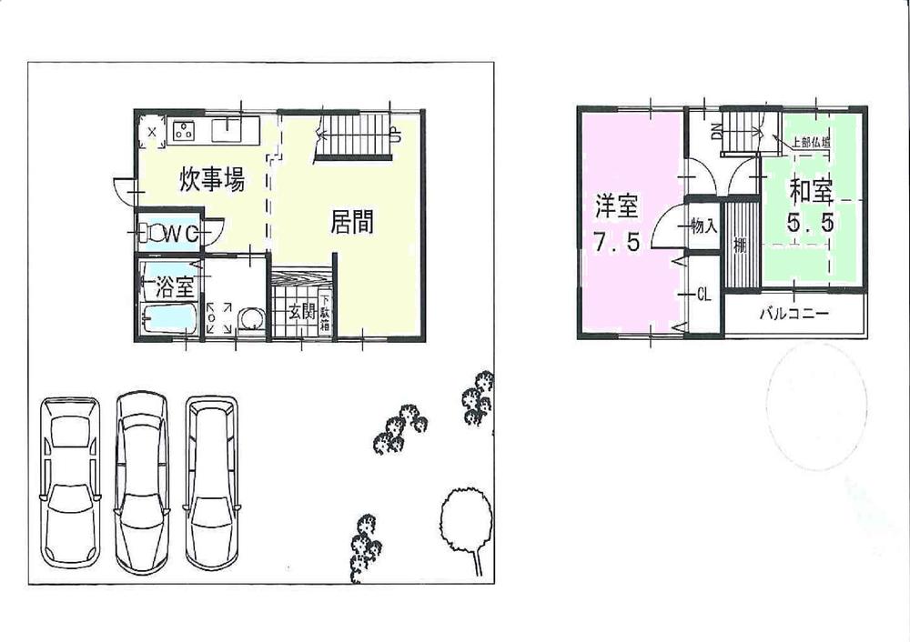 Floor plan. 17.5 million yen, 2LDK, Land area 190.58 sq m , Building area 73.72 sq m