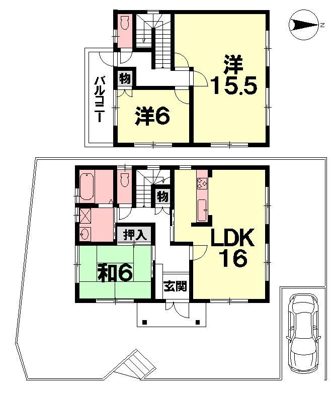 Floor plan. 22,800,000 yen, 3LDK, Land area 196.04 sq m , Building area 104.33 sq m