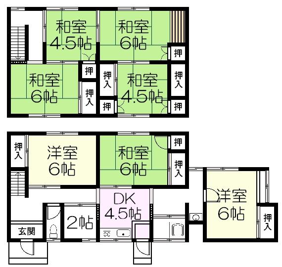 Floor plan. 10.8 million yen, 7DK + S (storeroom), Land area 181.95 sq m , Building area 80.14 sq m