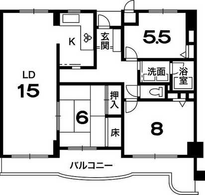 Floor plan. 3LDK, Price 9.3 million yen, Occupied area 83.76 sq m , Balcony area 17.44 sq m