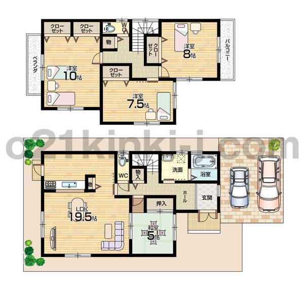 Floor plan. 22,800,000 yen, 4LDK, Land area 125.55 sq m , Building area 118.26 sq m living spacious 19 Pledge Breadth of each room room