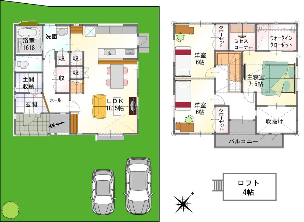 Floor plan. (3-2 No. land), Price 29,380,000 yen, 3LDK, Land area 165.02 sq m , Building area 107.64 sq m