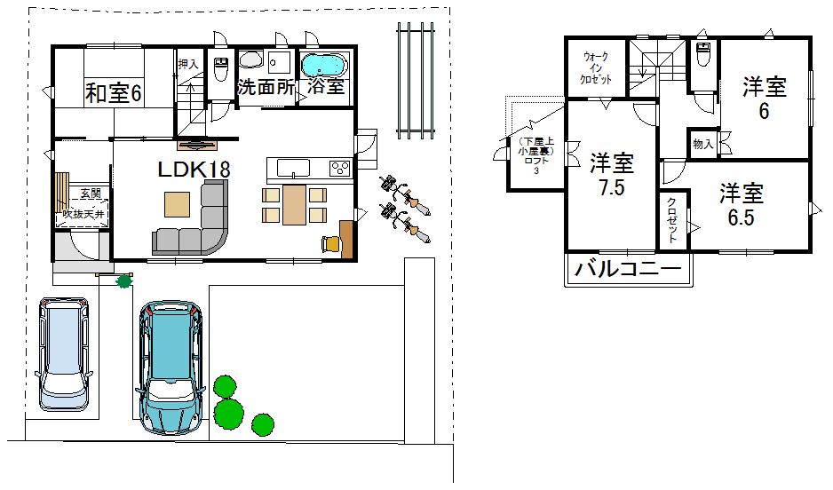 Floor plan. 30,800,000 yen, 4LDK, Land area 165.03 sq m , Building area 107.65 sq m