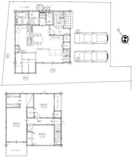 Other building plan example. Building plan example (No. 1 place) selling price 2,880 yen, Building area 97.71 sq m