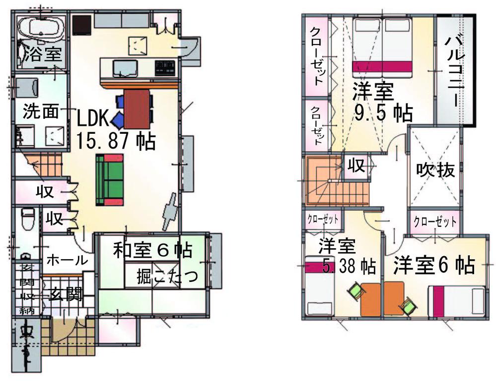 Other. Building plan example (2-14 No. land) Total floor area: 107.23 sq m (about 32.43 sq m) 1F:58.38 sq m  2F:48.85 sq m