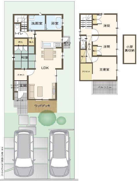 Floor plan. (No. 6 locations), Price 37,800,000 yen, 4LDK, Land area 173.66 sq m , Building area 105.99 sq m