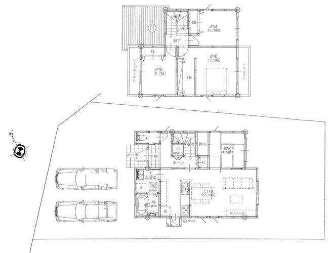 Building plan example (floor plan). Building plan example Selling price 3,280 yen, Building area 95.22 sq m