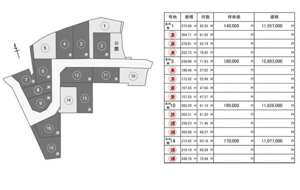 Compartment figure. Land price 11,077,000 yen, Land area 215.42 sq m