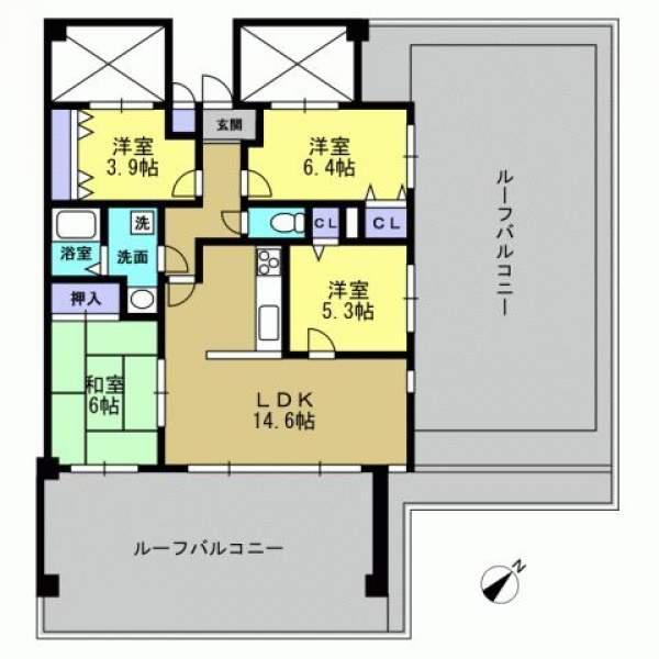 Floor plan. 4LDK, Price 15.8 million yen, Occupied area 77.35 sq m