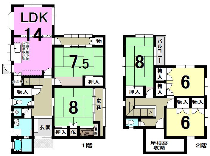 Floor plan. 24 million yen, 5LDK, Land area 331.33 sq m , Building area 166 sq m
