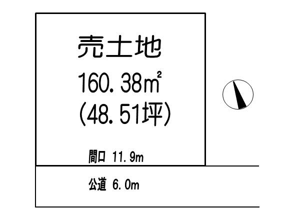 Compartment figure. Land price 14.8 million yen, Land area 160.38 sq m